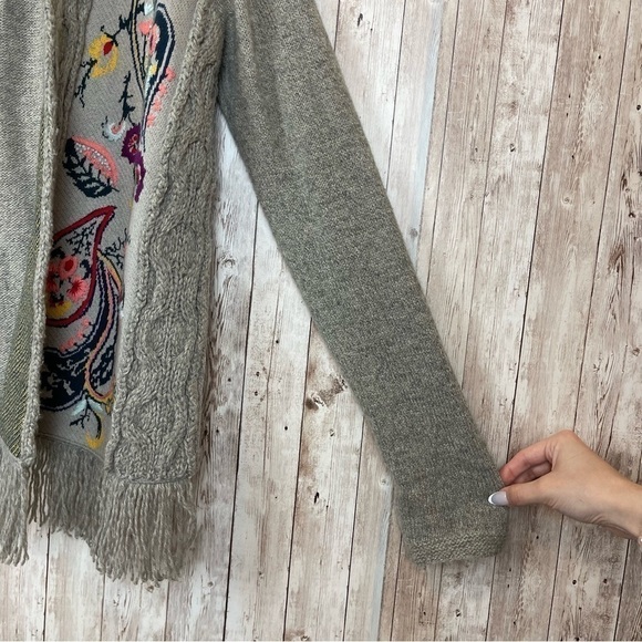 Anthropologie Sleeping On Snow Paisley Open Folklore Cardigan Size Medium Women - Picture 7 of 11